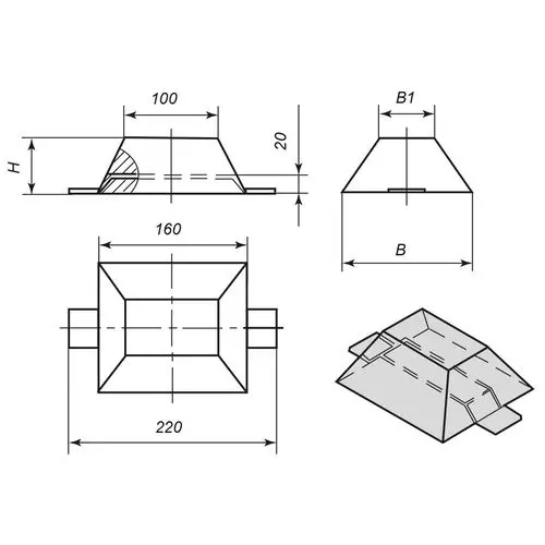 Протекторы П-КОЦ 160x140x60 мм ЦП1 ГОСТ 26251-84